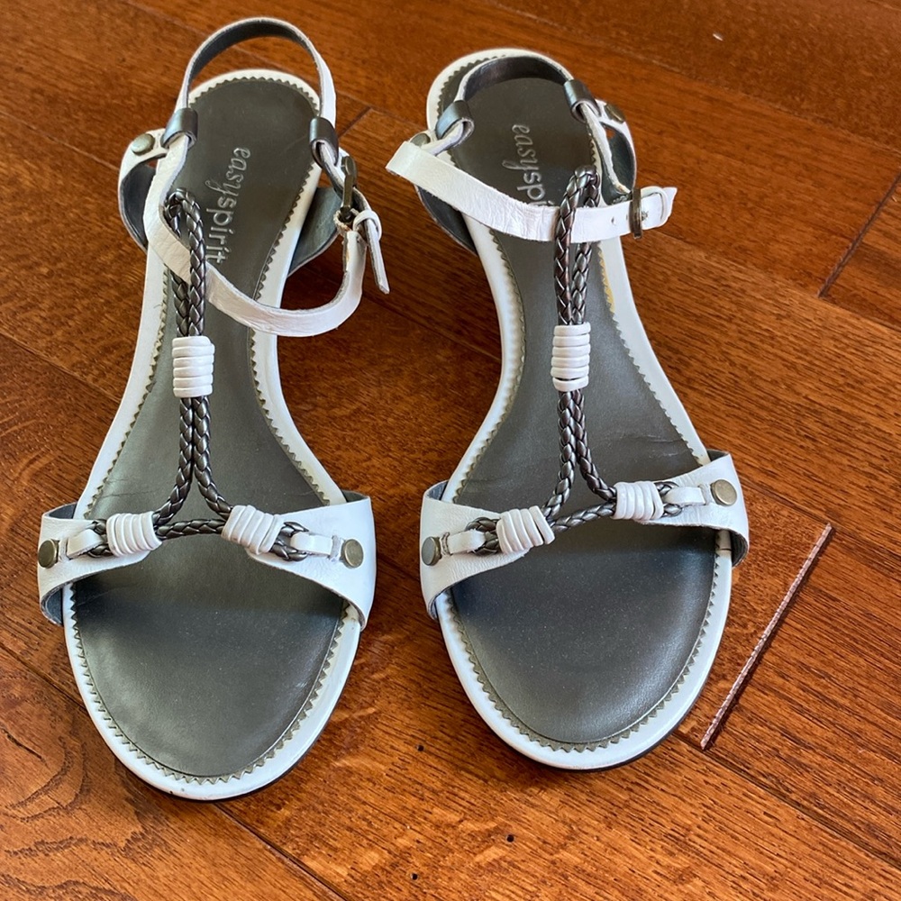 White Low Heel Sandal